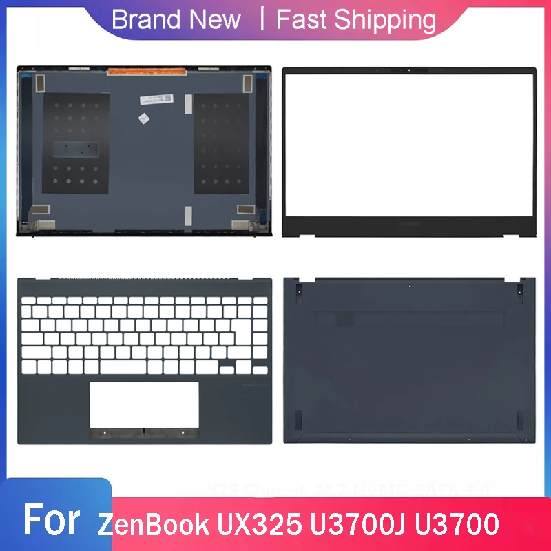 New Bottom Base Case For Asus ZenBook UX325 U3700J U3700 Series Laptop LCD Back Cover Front Bezel Palmrest Upper Rear Lid Blue