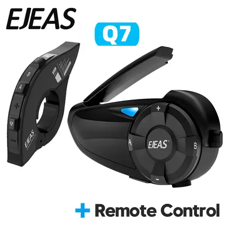 EJEAS Q7 오토바이 헬멧 헤드셋 인터콤 최대 7명의 라이더 무선 인터폰 Bluetooth 5.1 방수 Quick7 EUC 핸들 바