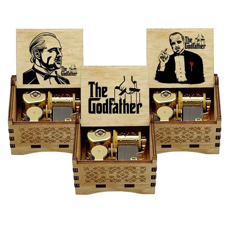 The Godfather Gold Mechanical Music Box Speak Softly Love Theme Wind Up Musical Gift to Friend Birthday Christmas Souvenir Decor