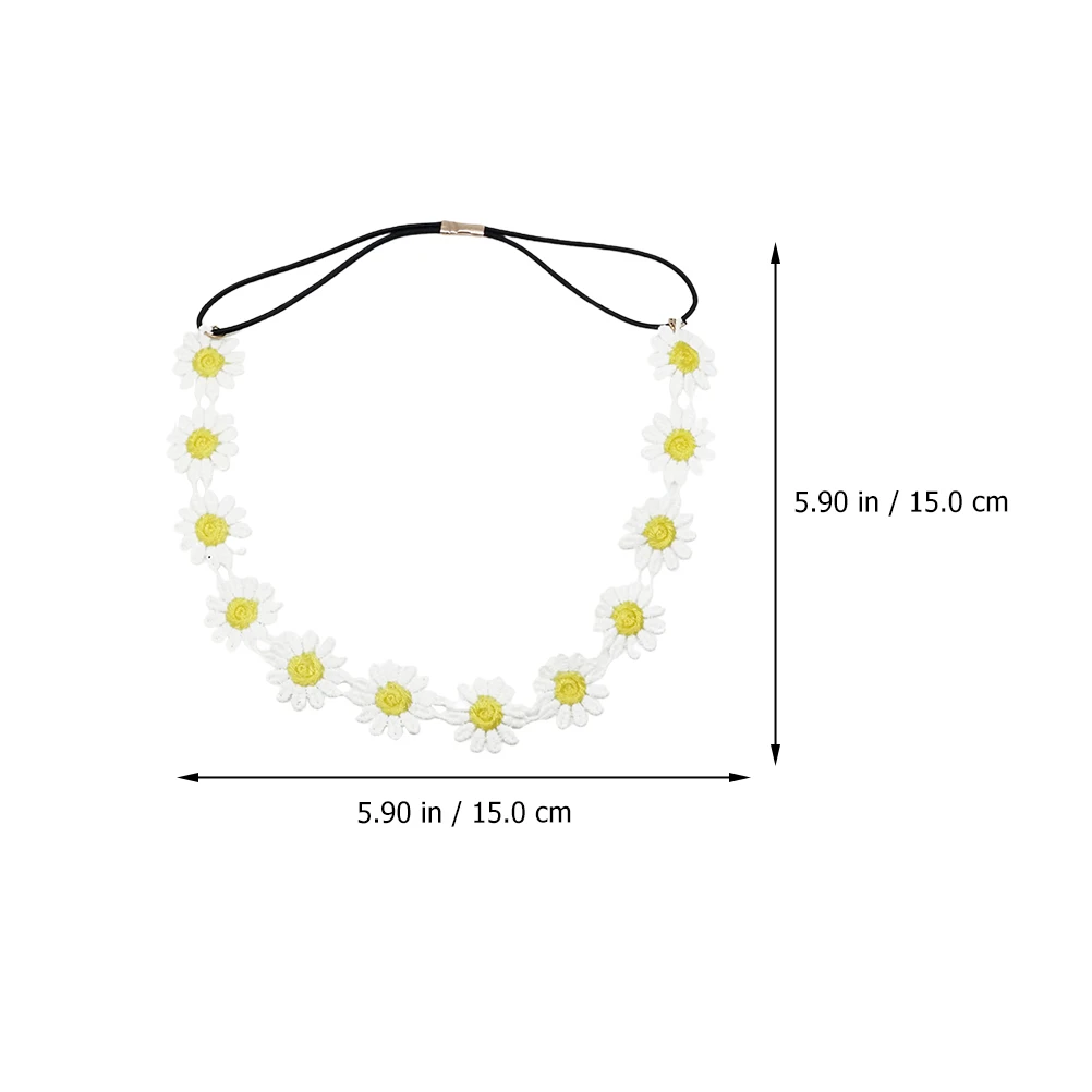 

5PCS Daisy Yellow Accessories Headdress For Lady Lightweight Breathable Lady Headwear Comfortable Long Use Hair Styling