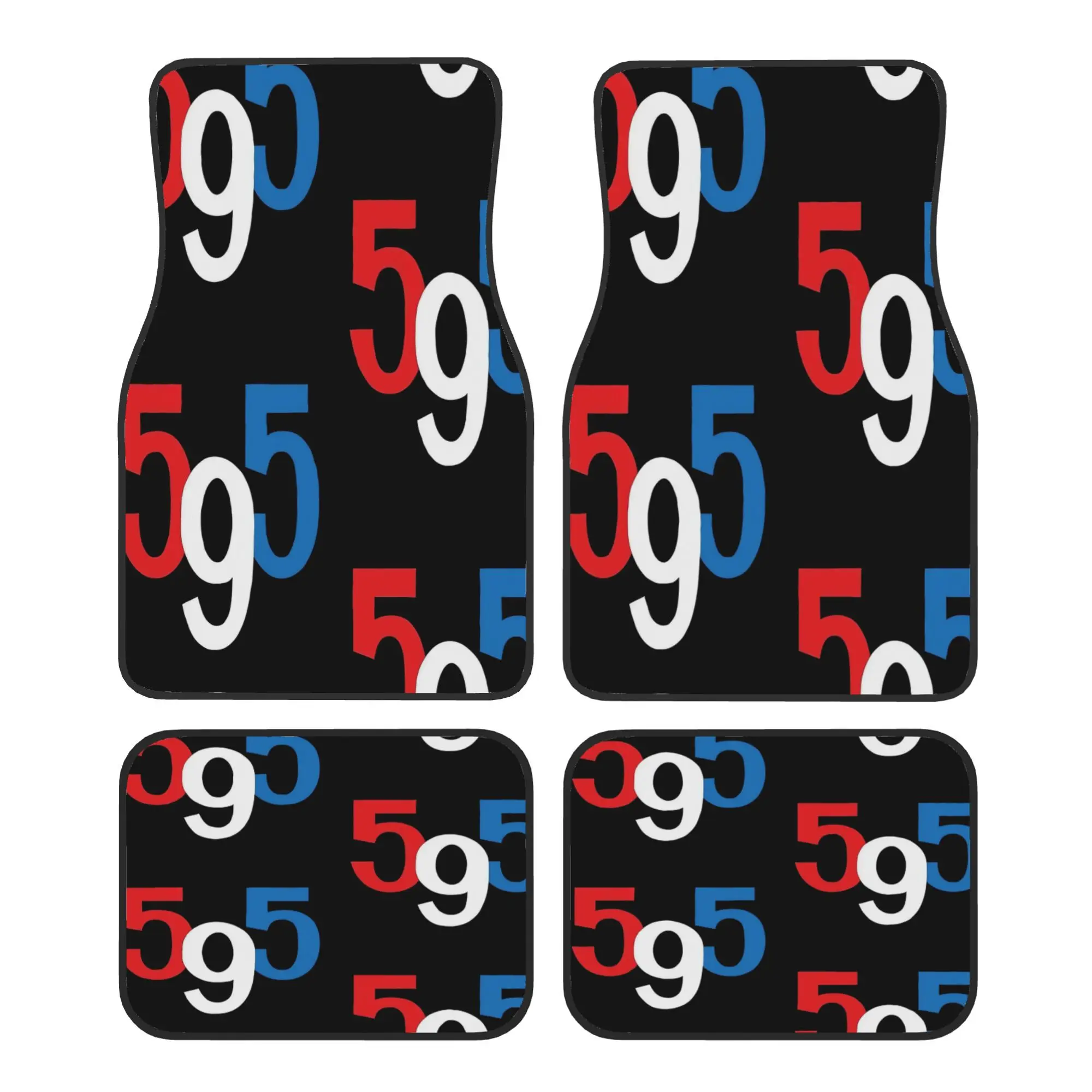 4pcs 595 Car Floor Mats | Durable, Fit For Cars, Ideal Gift, Vehicle Interior Mats, Playful Design, High-quality Polyester, Long