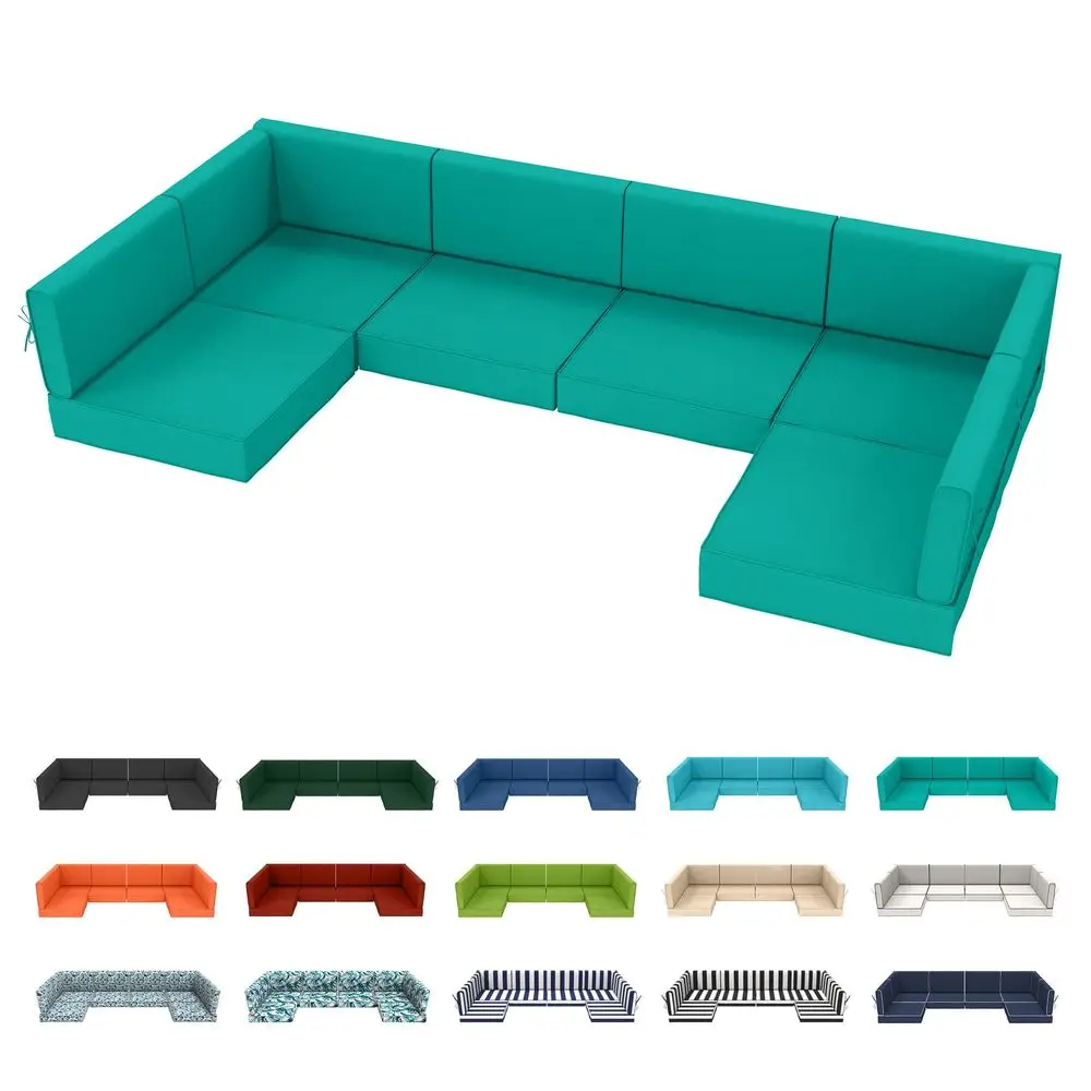 

Sectional Cushions 14Piece Replacement Cushions Set for 6Seat Patio Furniture Waterproof 4 Thick Outdoor Sofa Cushion Patio Wic