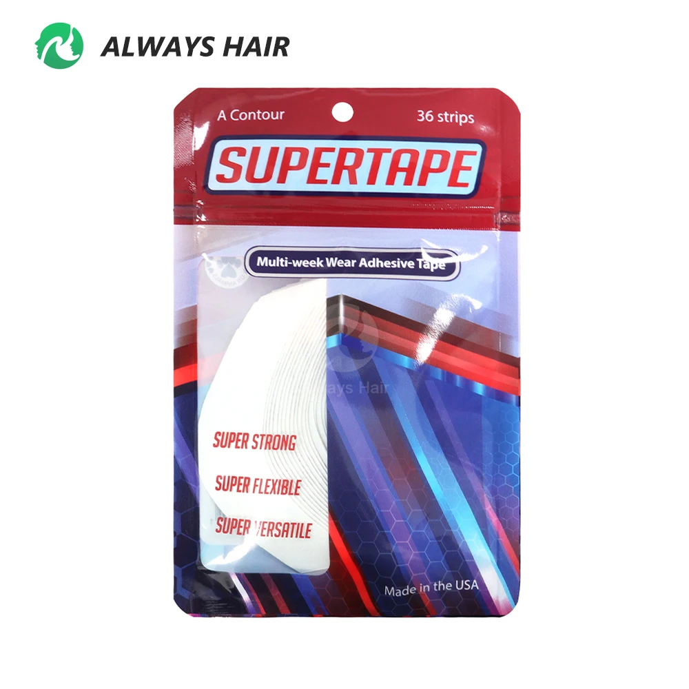 36 tiras de cinta adhesiva semanal para reemplazo de cabello, cinta de peluquín de doble cara flexible súper fuerte