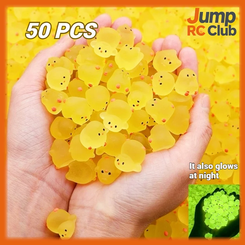 Glow In The Dark Yellow Cartoon Mini Chick Toys Squishy DIY Claw Machine Fillers Desktop Car Decorations Party Favors For Kids