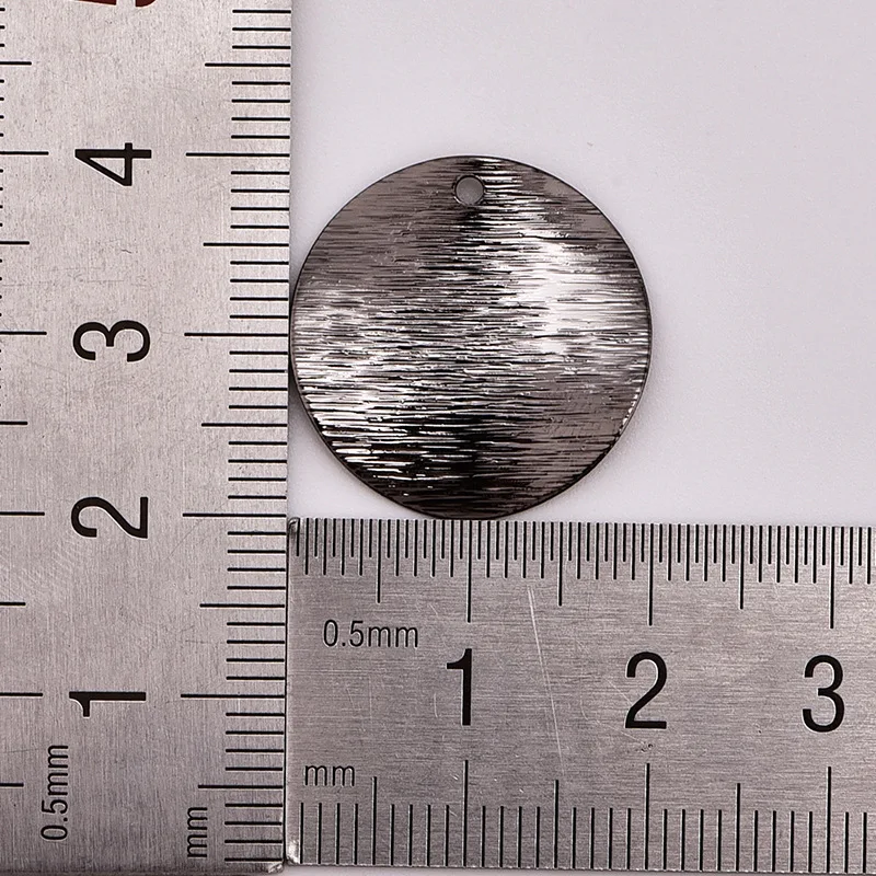 single hole brushed wave disc pendant jewelry accessories diy handmade earring material pendant