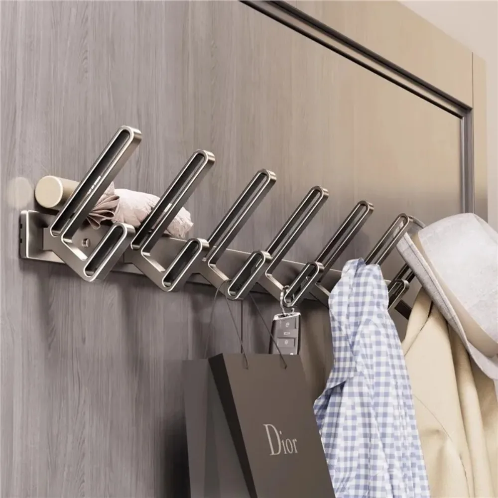 Perchero  aluminio con 3/4/5/6/7 ganchos, perchero largo montado en la pared para ropa, colgador para sombrero, organizador  lla