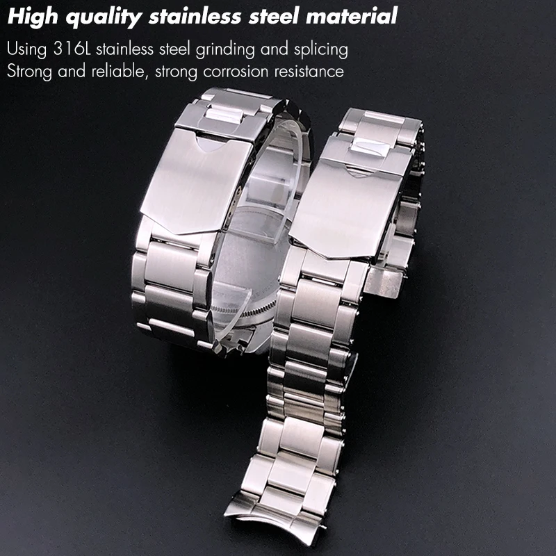 316L Stainless Steel Watchband for Tudor Black Bay 41mm Pelagos 22mm Solid Metal Curved End Watch Strap On Rivet tool Accessorie