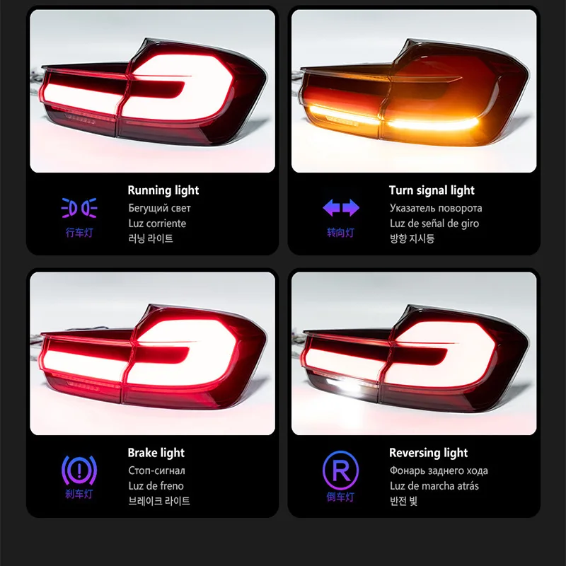 Car LED Tail Light Accessories For BMW F30 F35 F80 2012-2019 Auto Rear Fog DRL Brake Turn Signal Lamp Plug and Play