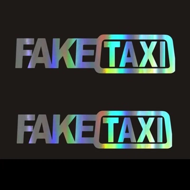 15cm FAKE TAXI Car Decal Emblem Self Adhesive Vinyl Decoration Accessories Sticker Personality, Motorcycle Stickers Cute, PVC