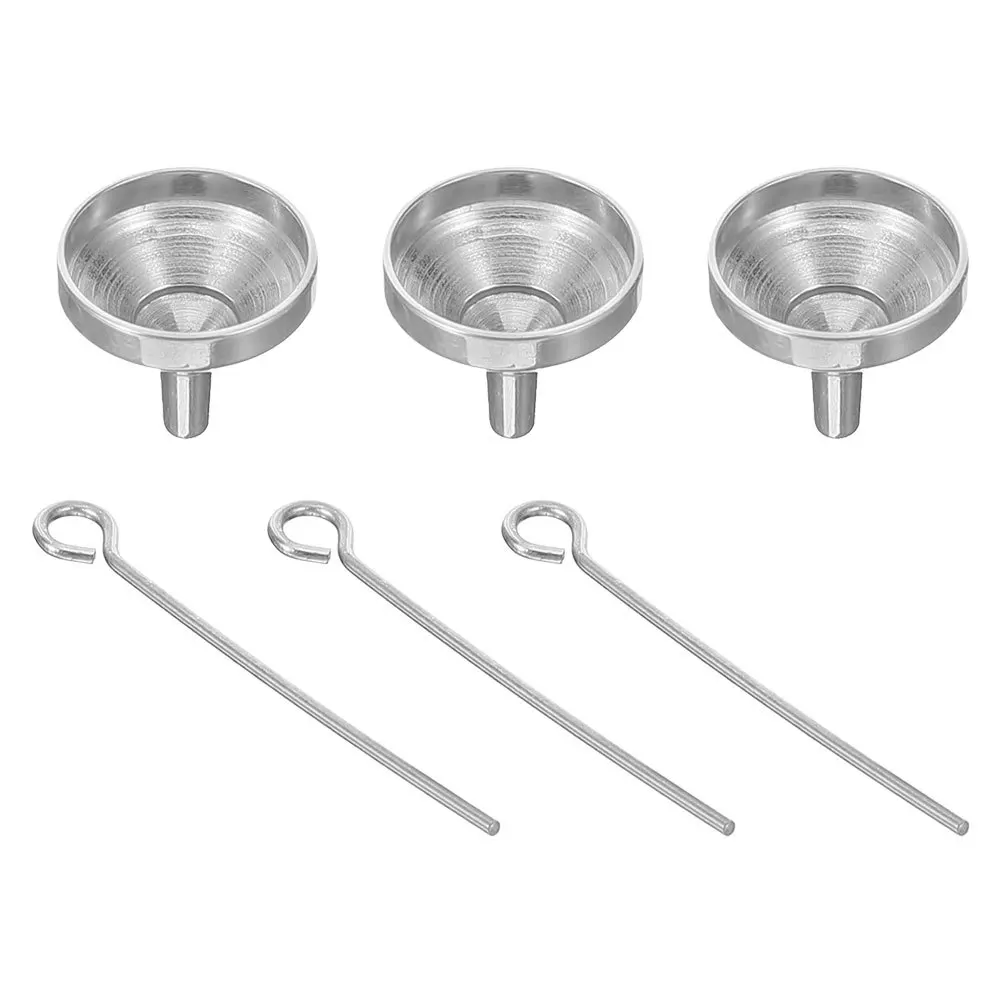 

3 set Stainless Steel Mini Funnel Set For Liquid Powder Transfer Small Bottle Refill Tool Perfume Skincare Filling Kit Funnel