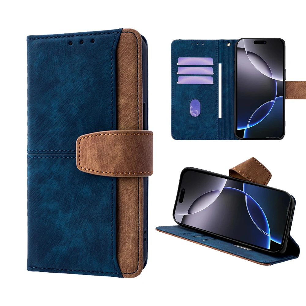 Metal buckle Flip With Card Slot Leather Wallet Case For Sam