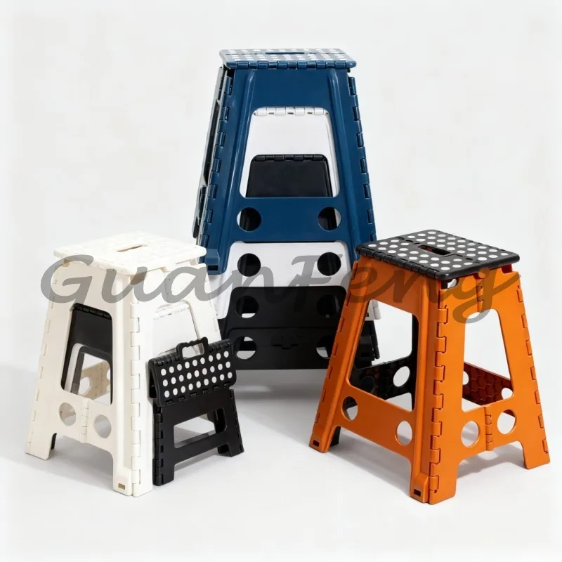 Folding stool Plastic thickened adult household foldable dining table and chairs Portable bathroom Outdoor children's small