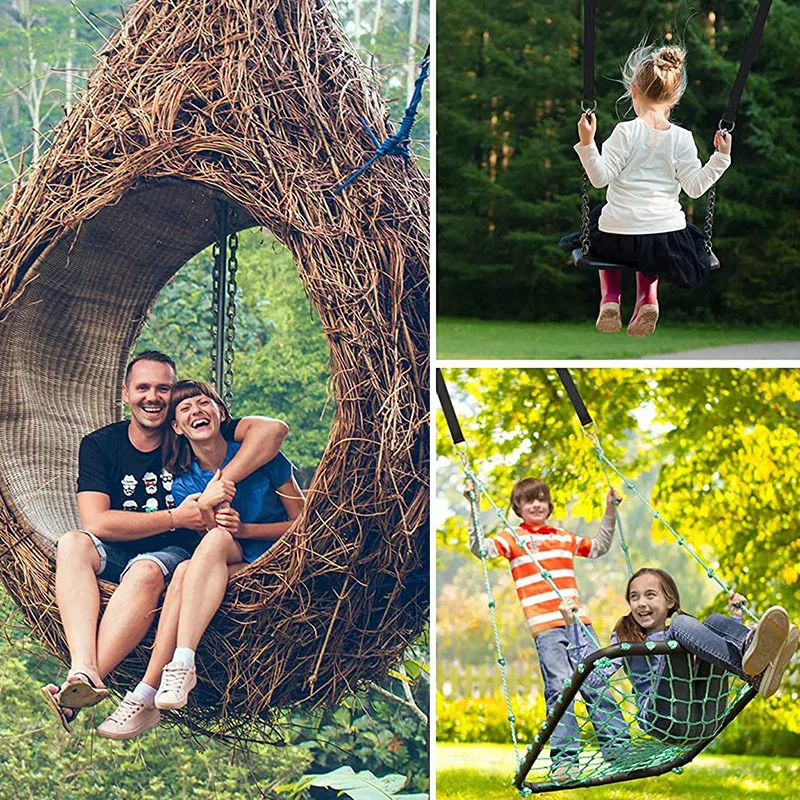 طقم أرجوحة أرجوحة خارجية متعددة الاستخدامات مع حزام أمان وحقيبة محمولة - أشرطة نايلون متينة، تناسب جميع الأراجيح، ملحقات التأرجح. #4