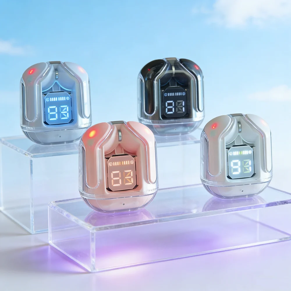 Auriculares inalámbricos Bluetooth TWS originales transparentes, sonido HIFI, auriculares inalámbricos de calidad Bluetooth para todos los teléfonos inteligentes