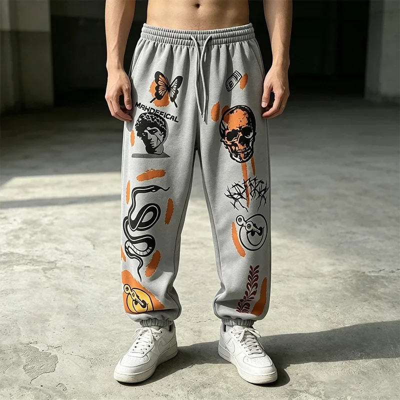 Quality Men's Sweatpants Casual Harajuku Cartoon Streetwear Fitness Sports Jogging Pants Autumn Winter Quality Fashion Trousers
