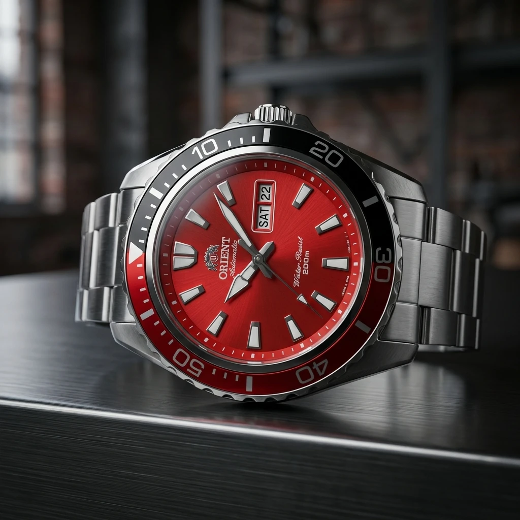 Orient 200M Waterproof Diving Watch Men Automatic Mechanical Rotating Bezel Double Date Day Luminous Sport Dive Wristwatch Gift view 3