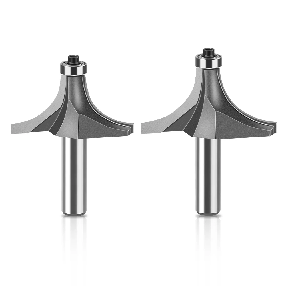 1pc 1/4" 1/2" Shank Woodworking Round Router Bit Woodworking Milling Cutter Slotting Tool Trimming Machine Router Bit