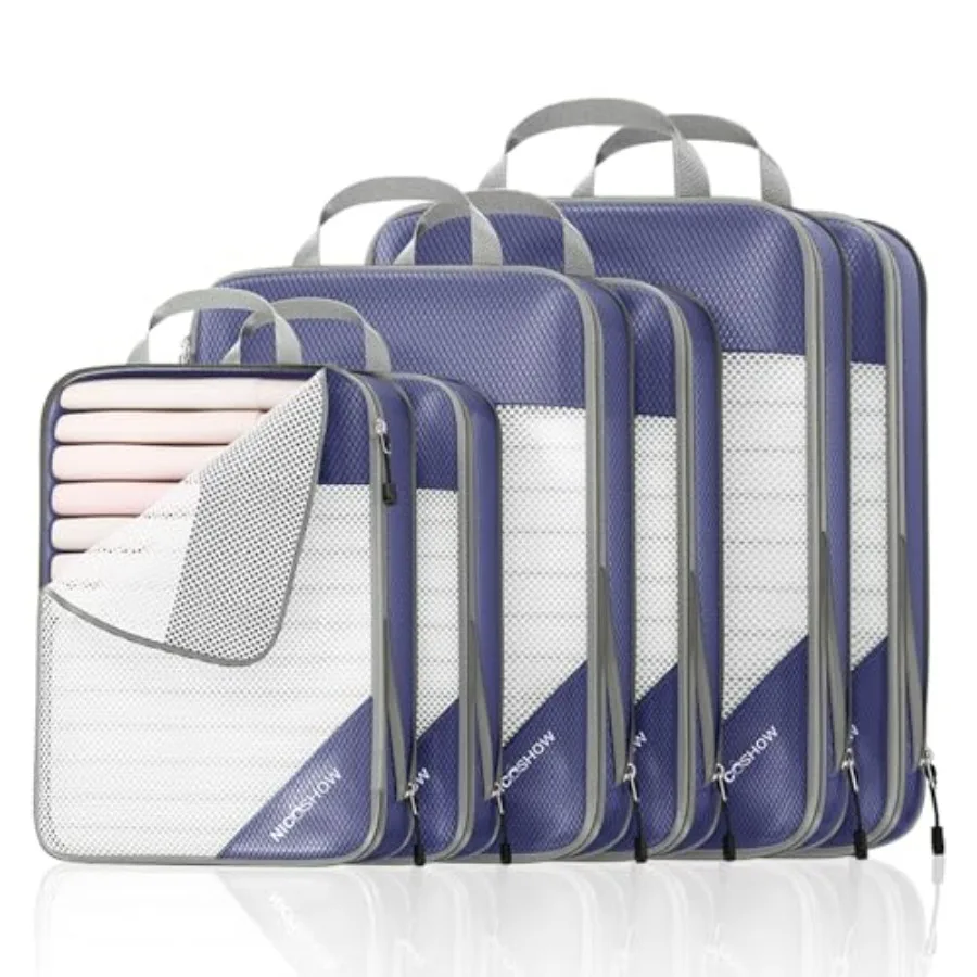 

Комплект из 6 компрессионных упаковочных кубов для путешествий – компактные органайзеры для багажа, экономящие место