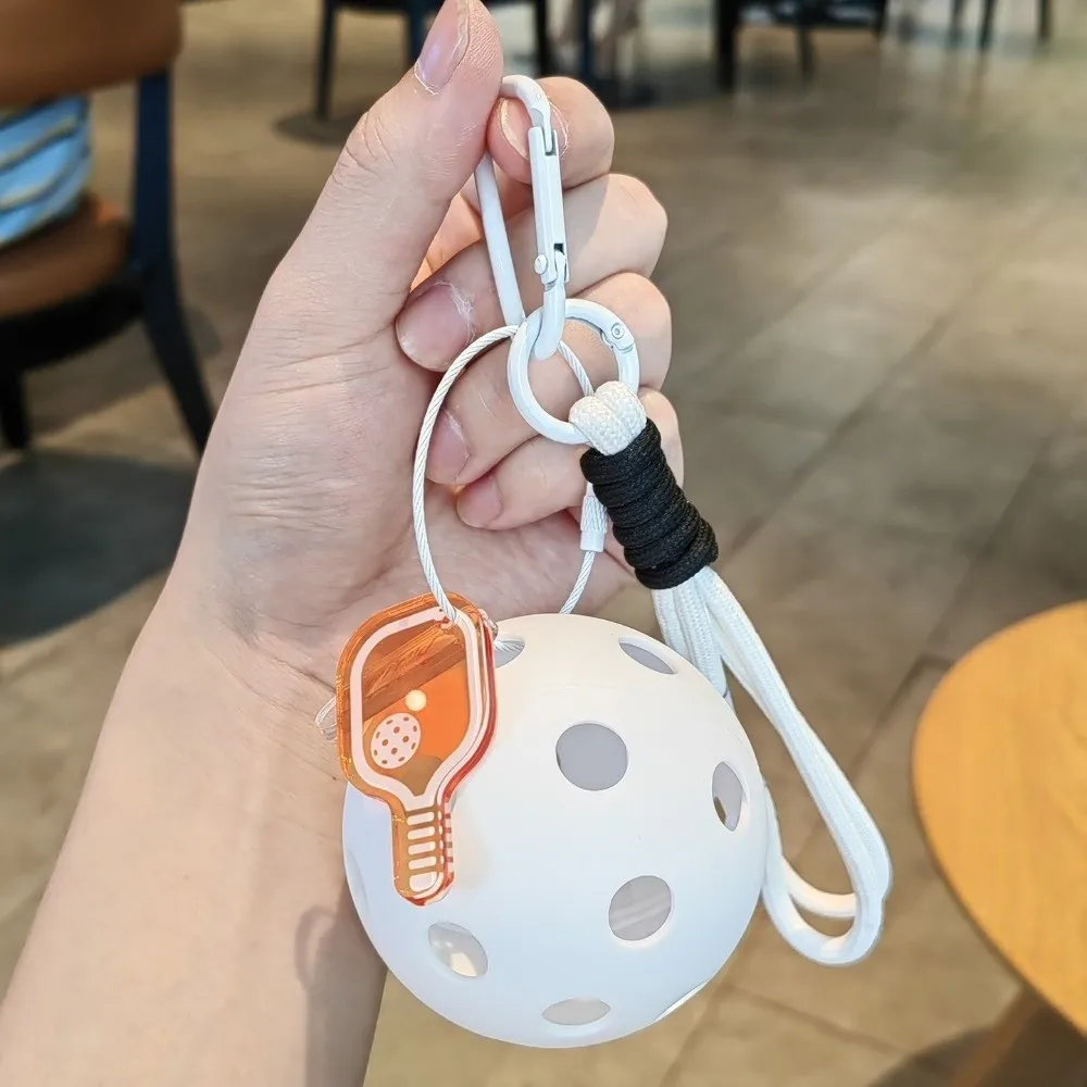 Fashion Acrylic Pickleball Paddle Keychain Detachable with Lanyard Pickleball Racket Pendant Pickleball Key Ring Bag Accessories