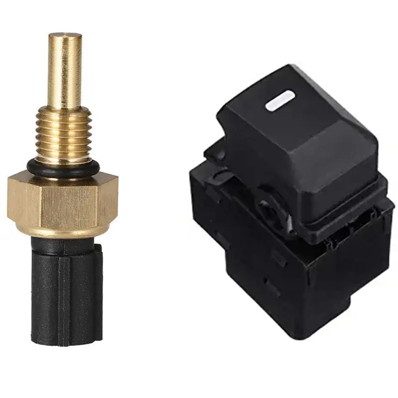 Engine Water Coolant Temperature Sensor Temp Sensor with Car Window Control Switch Button Window Lifter Switches