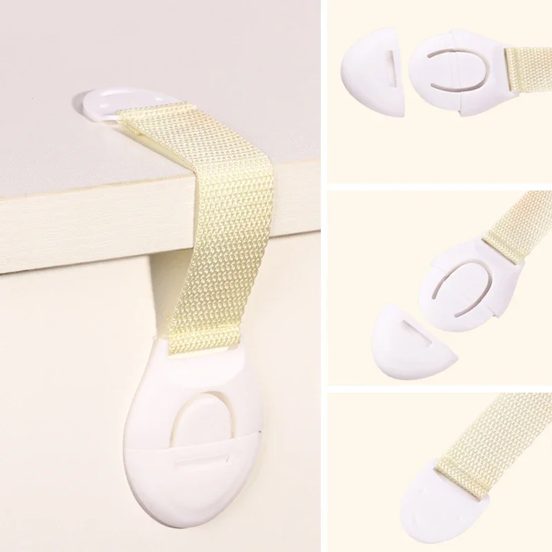 Colored Webbing Multifunctional Safety Locks Children Anti-opening Cabinet Safe Lock Anti-clip Hand Door Lock Fixing Clips