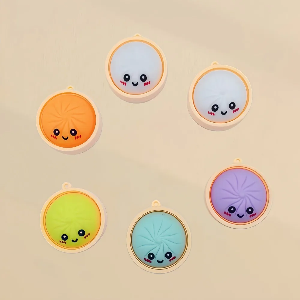 10PCS Simulation Food Design Steamed Stuffed Bun Pendant Ornament Style Small Size Press Decompression Keychain