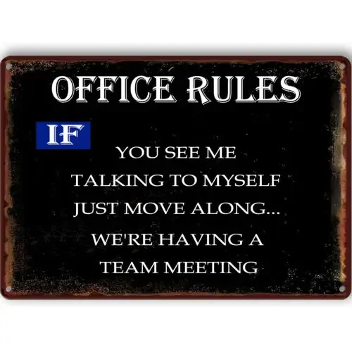 Funny Metal Tin Sign Home Office Cubicle Kitchen Coffee Wall Decor 8x12 Inch