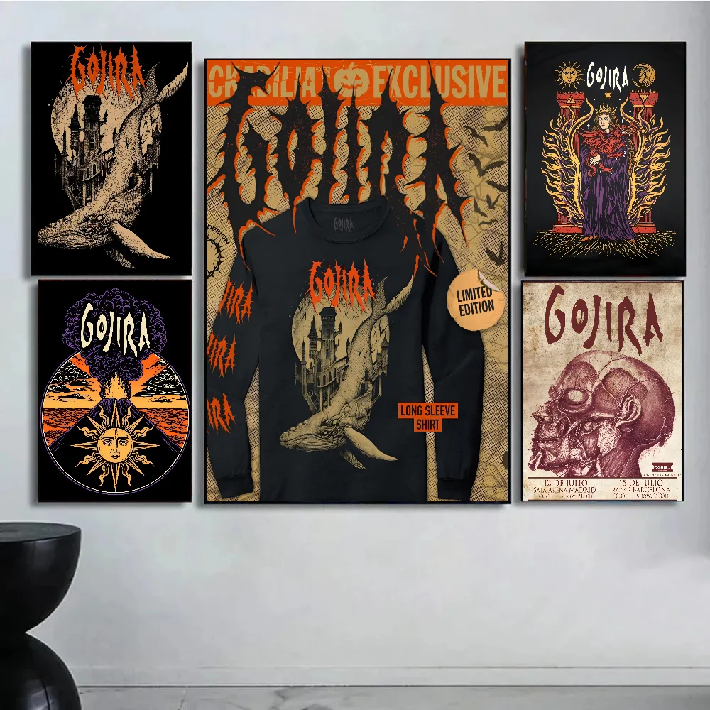 1PC Gojira Band Poster Paper Print Home Living Room Bedroom Entrance Bar Restaurant Cafe Art Painting Decoration