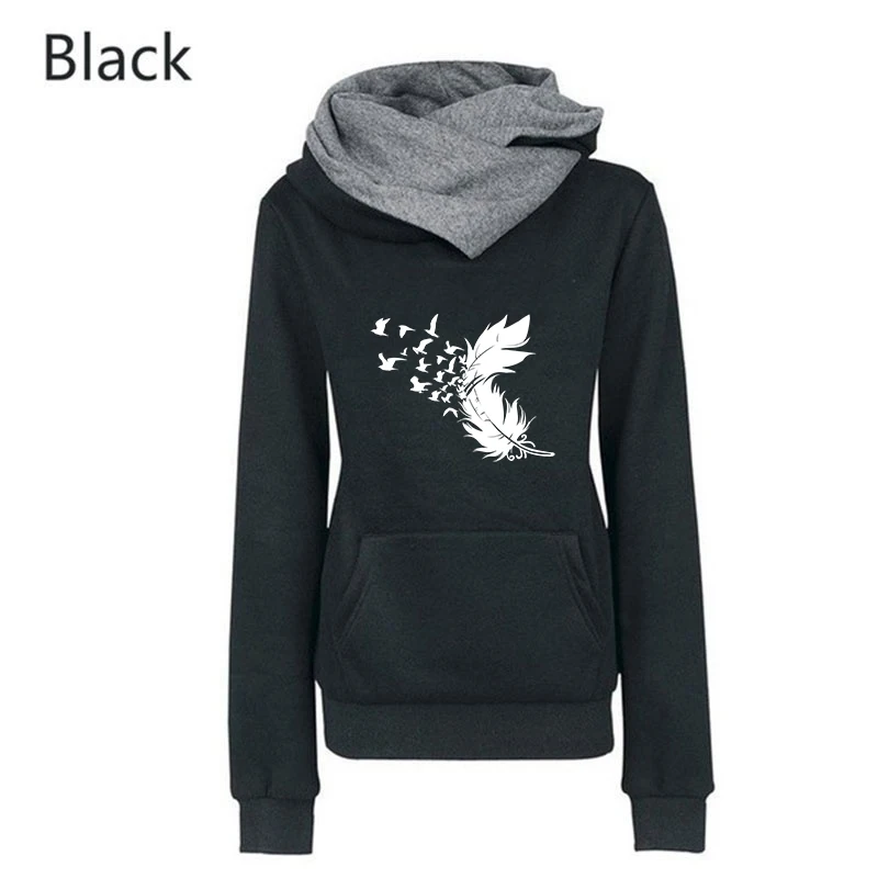 New Printing Hoodies Hooded Top Women Sweatshirt Long-sleeved Autumn Casual Hooded Streetwear