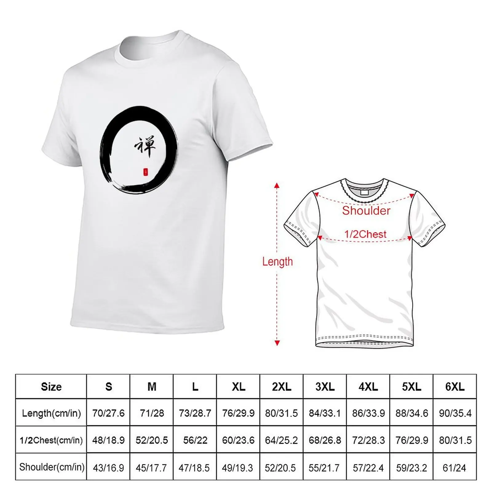 Zen calligraphy & Enso circle of enlightenment T-Shirt men t shirt cotton 100% printed t shirts for man T-Shirt