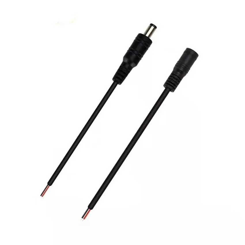 Cable de alimentación macho y hembra para CCTV, conector adaptador de 5,5x2,1mm, un solo Color, 3528, 5050, cinta de luz LED