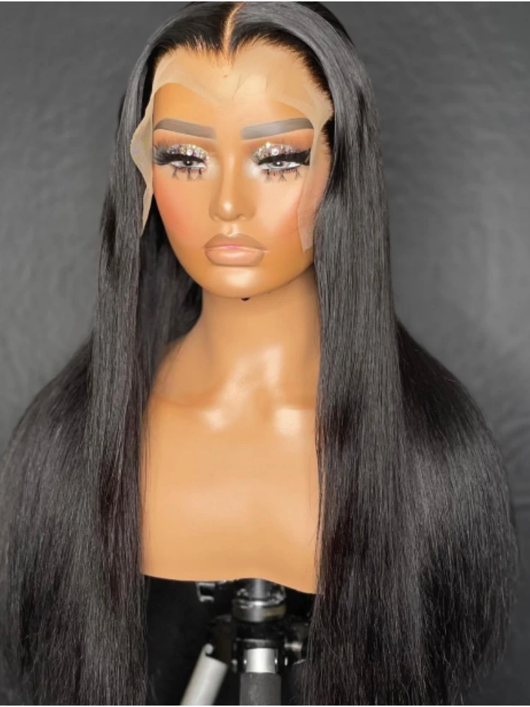 

13x6 Bone Straight Lace Frontal Human Hair Wigs HD Transparent Lace Front Wigs For Black Women Brazilian Hair Wigs Long 40 Inc