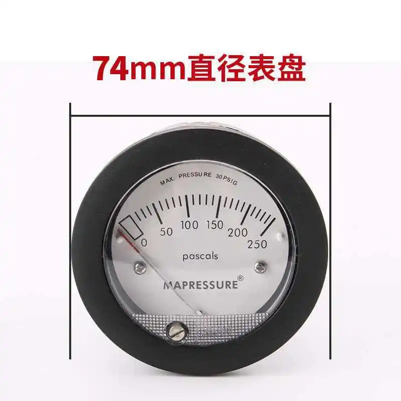 Miniature Micro-pressure Gauge 0-125PA Air Pressure Vacuum Negative Pressure Gauge Clean Room Pressure Gauge