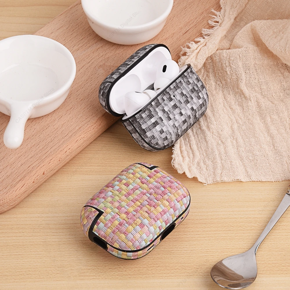 Capa de padrão tecido para airpods pro 2 3 caso sem fio casos de fone de ouvido para airpods pro2 pro 2 2nd gen coque para airpods 3 2 1 caso