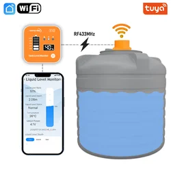 ME201R Wifi Ultrasonic Wireless Temperature Sensor Level Time Display Water Tank Liquid Level Monitor