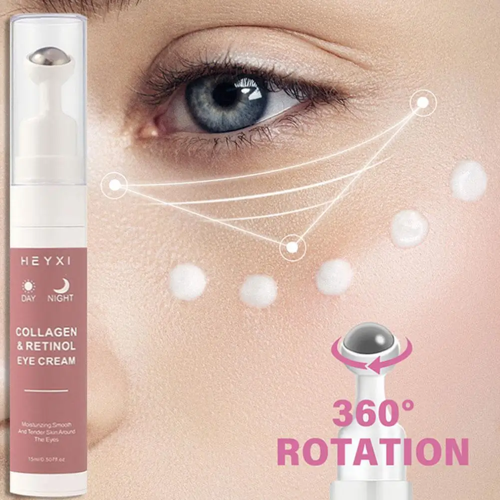 Under Eye Cream Collagen Retinol Roller Eye Serum or Dark Circles Hydrating Tightening Massage Refreshing Serum Skincare