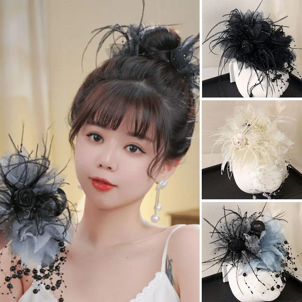 

Flowers Women's Sweet Rose Hairpin Hair Style Tools Holiday Photo Props Mesh Hair Clip Hair Accessories