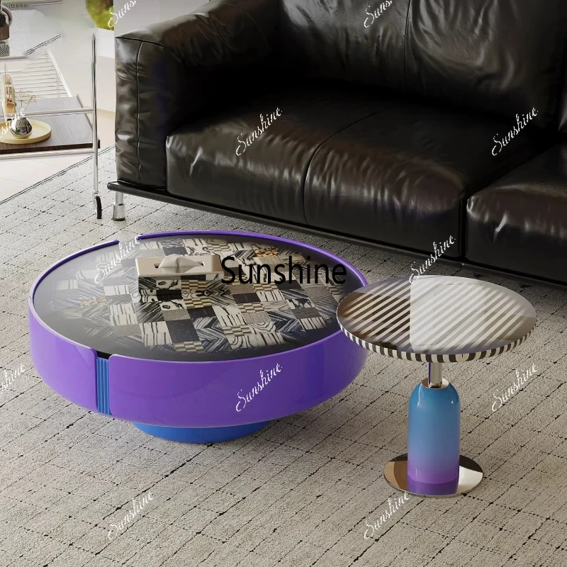 

Italian light luxury living room home high-end sense personalized fashion artistic sense coffee table