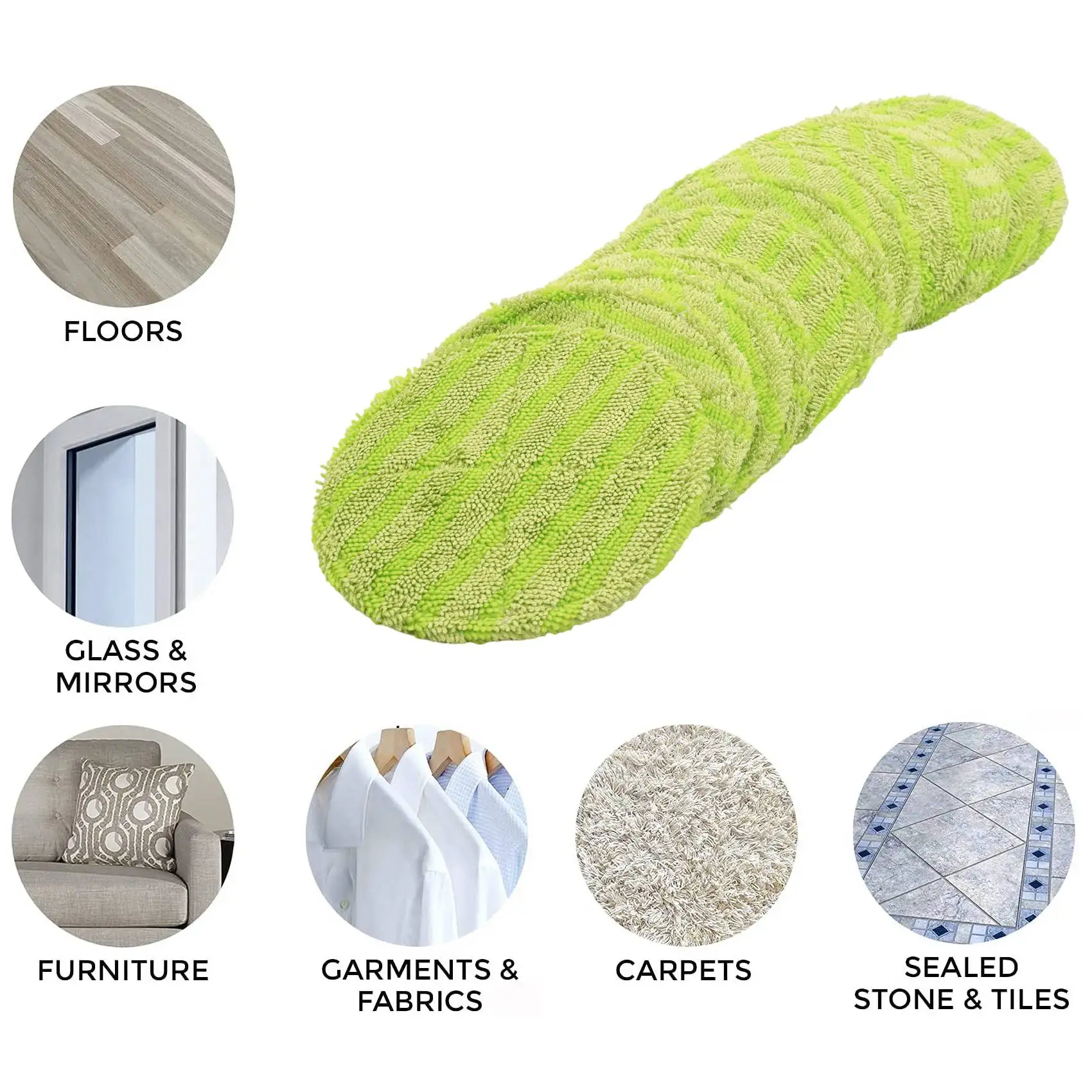 AD30-Cordless Electric Rotary Mop Replacement Cleaning Pads Electric Rotary Mop Replacement Washcloths, Including 12 Cleaning