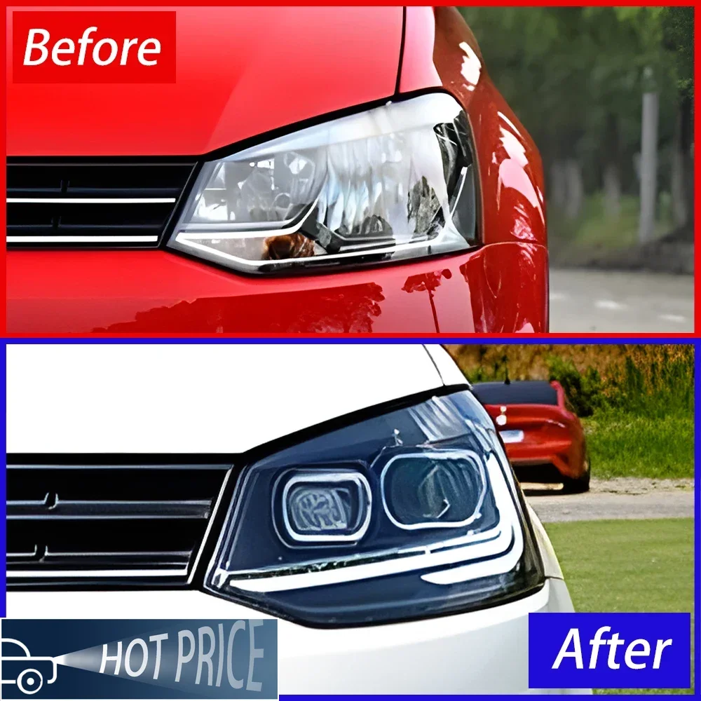 Auto Headlights Assembly For 2011-2018 VW Polo Upgrade 2024 Design Style LED Bifocal Lens Projector Lens Accessories