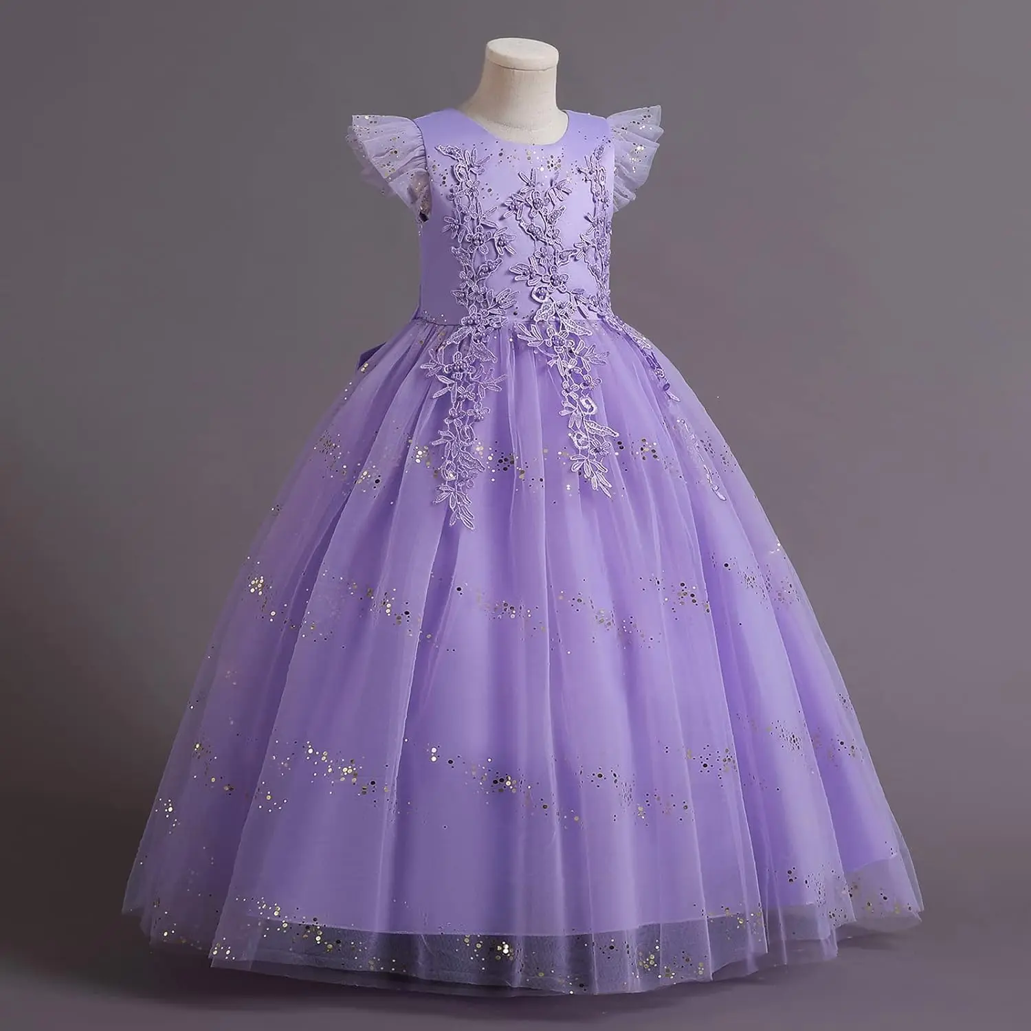 فستان فتاة الزهور لعيد ميلاد الأميرة للفتيات وحفلات الرقص وحفلات الزفاف، فستان سهرة رسمي لتطهير الأرضية، #3