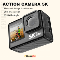 CERASTES Action Camera 5K 4K 60FPS WiFi Anti-shake Dual Screen 170° Wide Angle 30m Waterproof Sport Camera with Remote Control