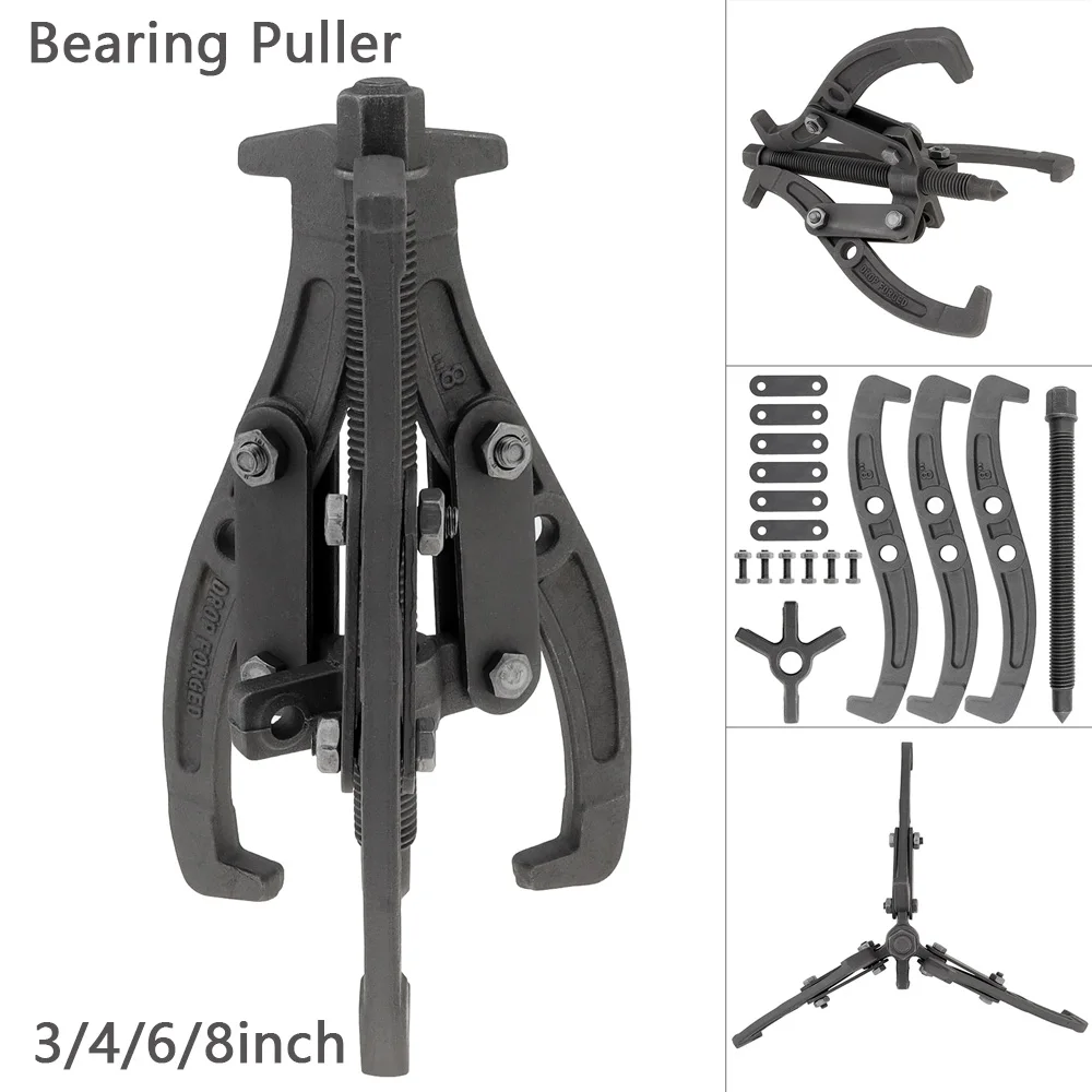 3/4/6/8Inch Two-claw Bearing Puller Pull Strengthen Inner-outer Bearing Extractor Puller Car Disassembly Auto Mechanical Tool