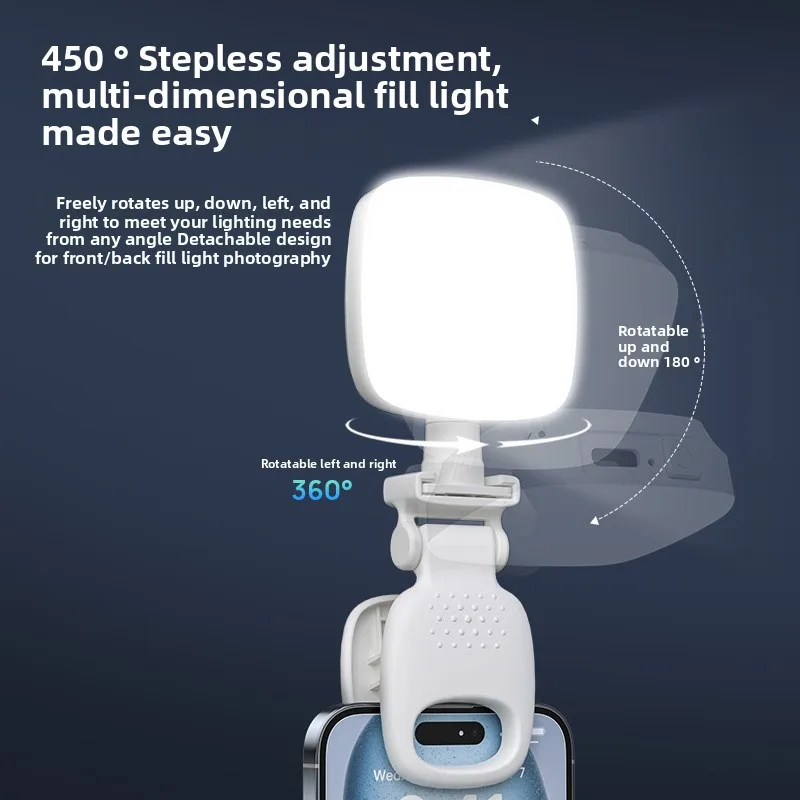 Luce di riempimento per telefono cellulare Clip Tofu Beauty Light Mini trasmissione in diretta Selfie Lighting Luce tascabile per foto Compatta