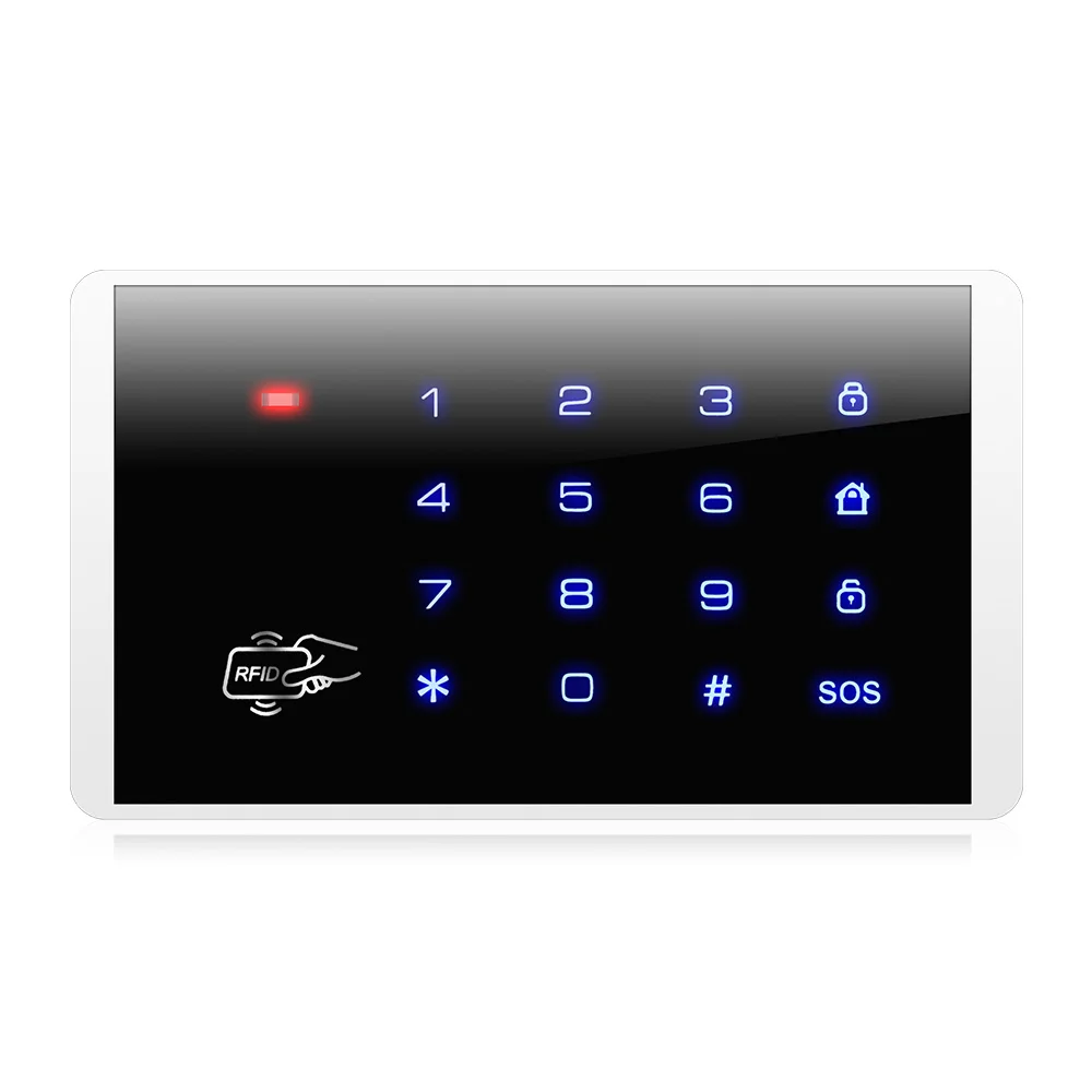FUERS K16 433MHz Keypad Keyboard Sentuh RFID Nirkabel untuk G18 W181 W204 K52 PSTN GSM WIFI Sistem Alarm Keamanan Rumah