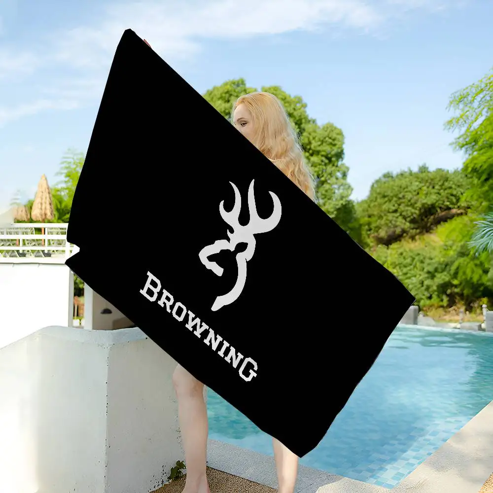 B-Brownings Logo Beach Towel Colorful Bath Towels for Girl Microfiber Quick Dry Custom Sand Free Beach Yoga Spa Gym Pool