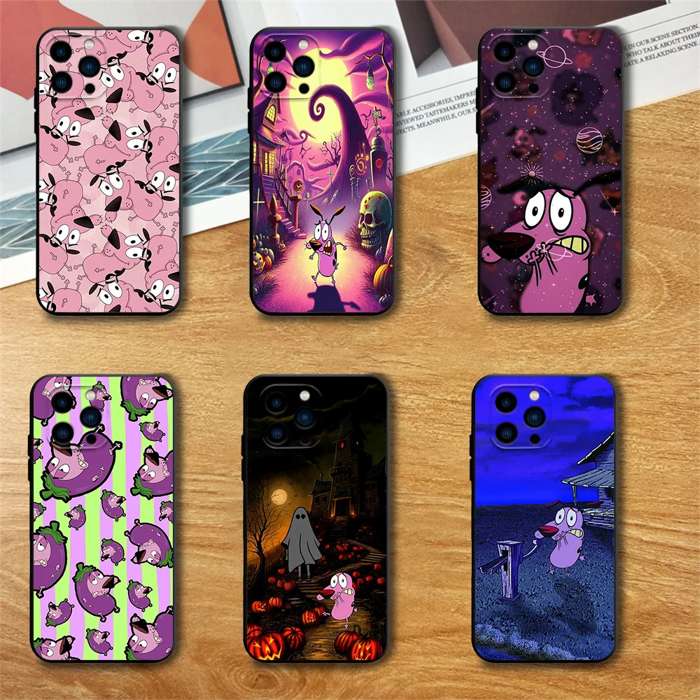 C-Courage the C-Cowardly D-Dog Phone Case For Samsung S23 22 ULTRA A22 23 A32 34 A52 53 54 A71 A72 A73 Black Soft Silicone Cover