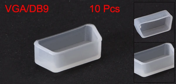 Uxcell 10 Chiếc Cổng VGA Ốp Silicon Bảo Vệ Ốp Nắp Chống Bụi Chống Dụng Cụ 15X7Mm Trong Suốt Silicone Chống bụi Chặn Cho DB9 RS232 Cổng