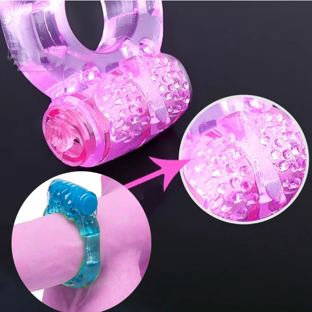 Finger Ring Vibrator Elastic Silicone Penis Vibrating Clitors Massager Cockring Toy Sex Toys,Adult Products for men