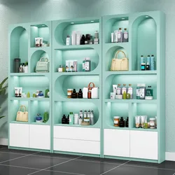 Cosmetics display cabinet with light High-end makeup skin care cabinet beauty salon product display showcase